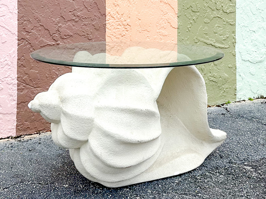 Plaster Conch Shell Coffee Table