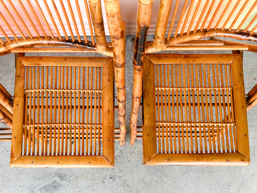 Set of Four Bamboo Folding Chairs