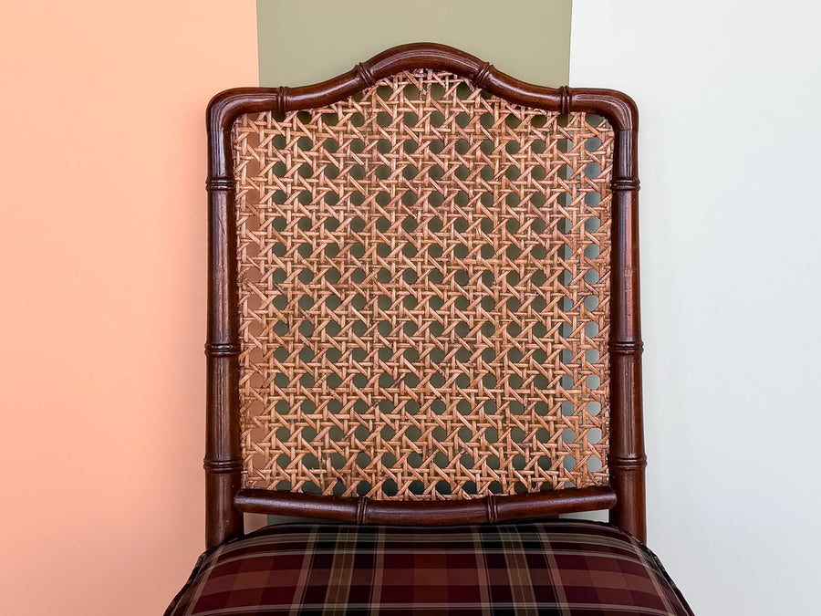 Handsome Cane Faux Bamboo Side Chair