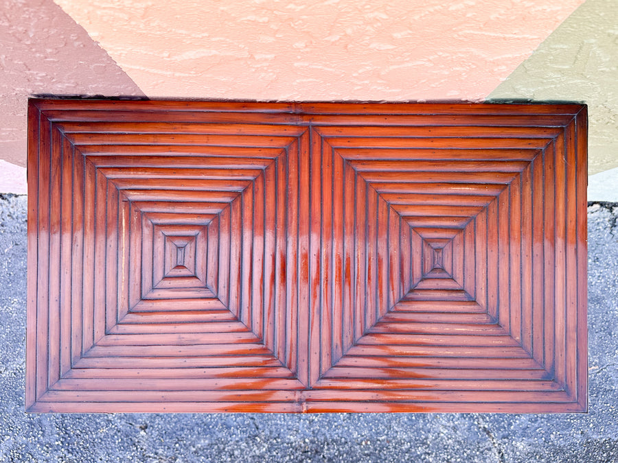 Asian Inspired Tortoiseshell Bamboo Cabinet