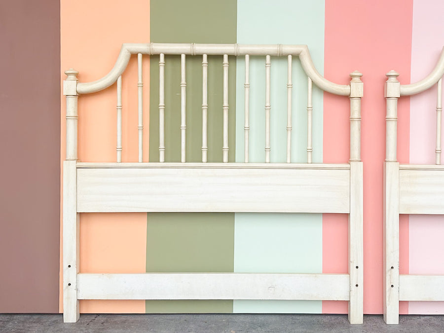 Pair of Thomasville Faux Bamboo Twin Headboards