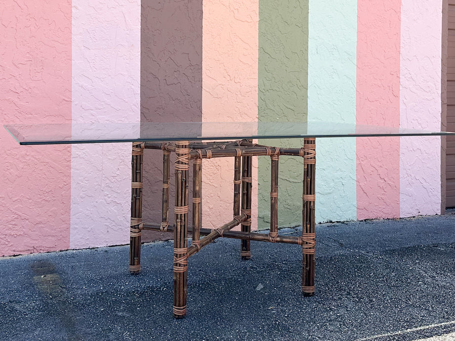 McGuire Style Rattan Dining Table