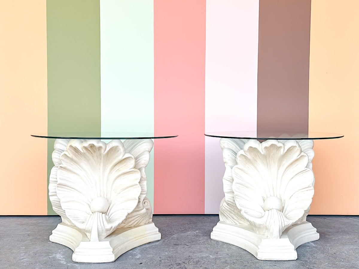 Pair of Shell Chic Plaster Side Tables