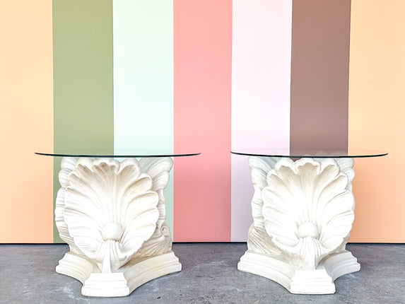Pair of Shell Chic Plaster Side Tables