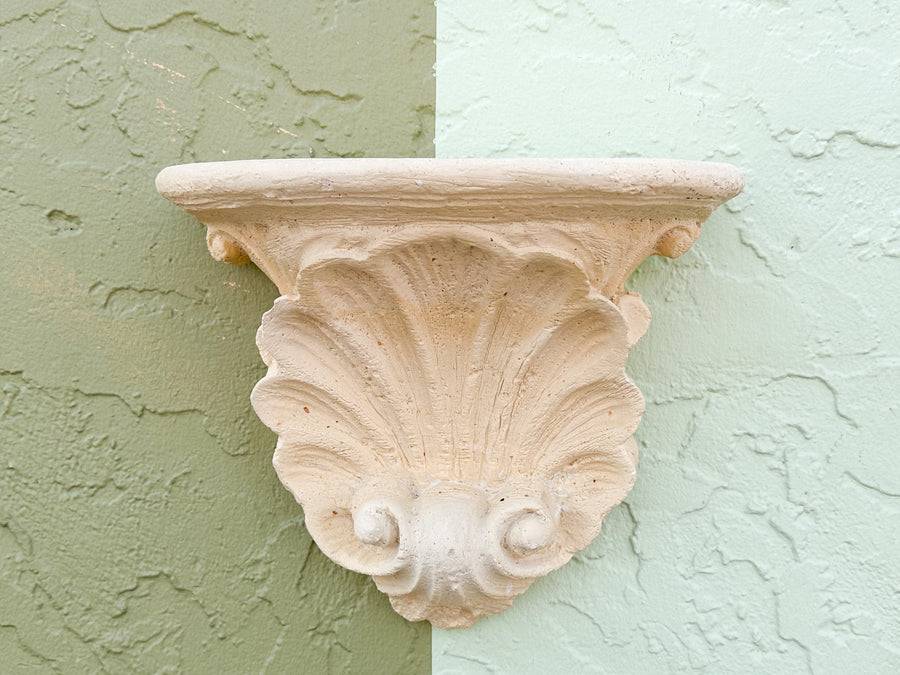 Pair of Plaster Shell Wall Shelves