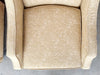 Pair of Butter Yellow Upholstered Chairs on Castors