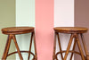 Pair of Rattan and Cane Counter Stools