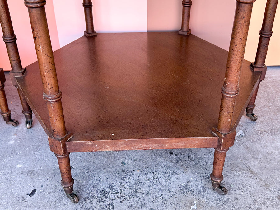 Pair of Handsome Cane Side Tables