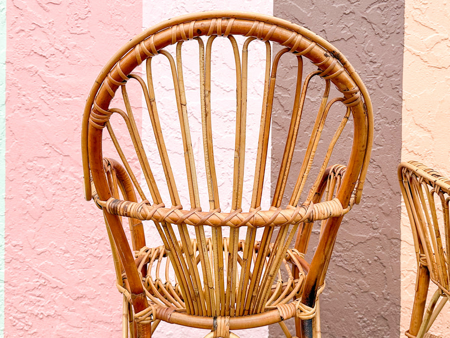 Pair of Cute Island Style Rattan Chairs
