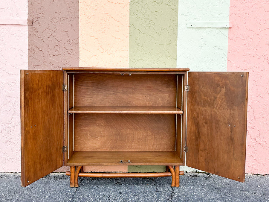 Cute Coastal Cane and Rattan Cabinet