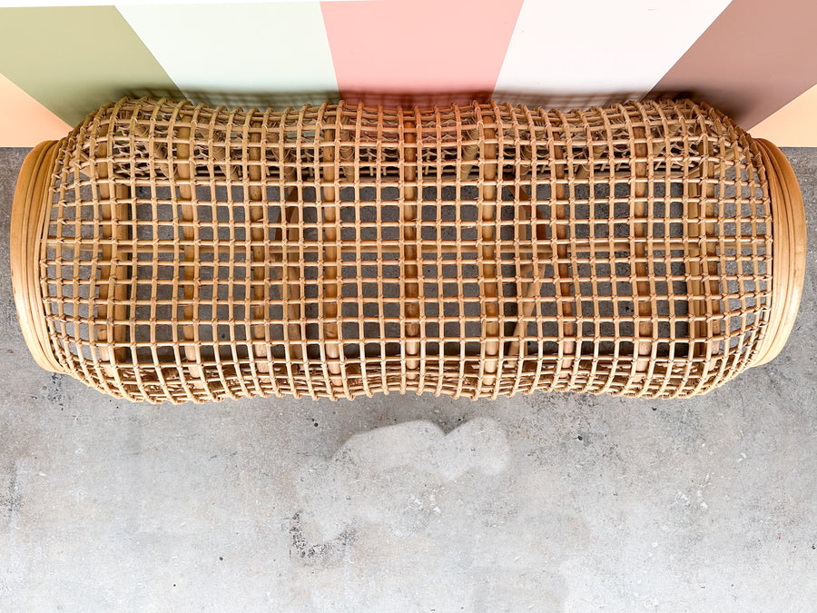 Sculptural Rattan Alligator Bench