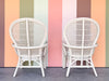 Pair of Whimsical Balloon Back Rattan Chairs