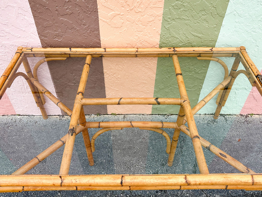Old Florida Rattan Dining Table