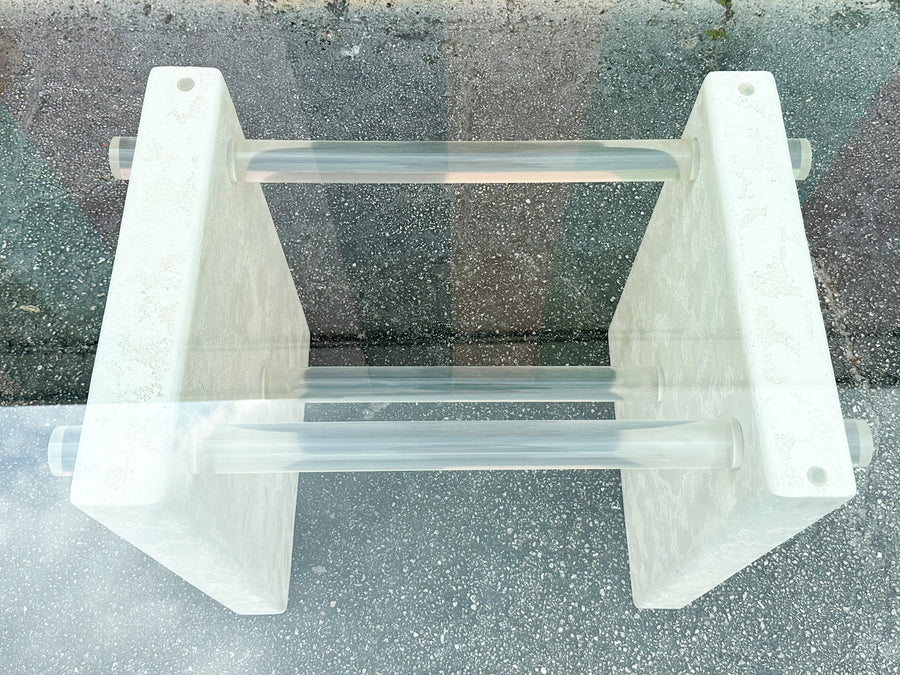 Lucite and Stone Dining Table