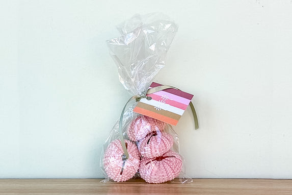 Set of Four Pink Natural Sea Urchin Placecard Holders