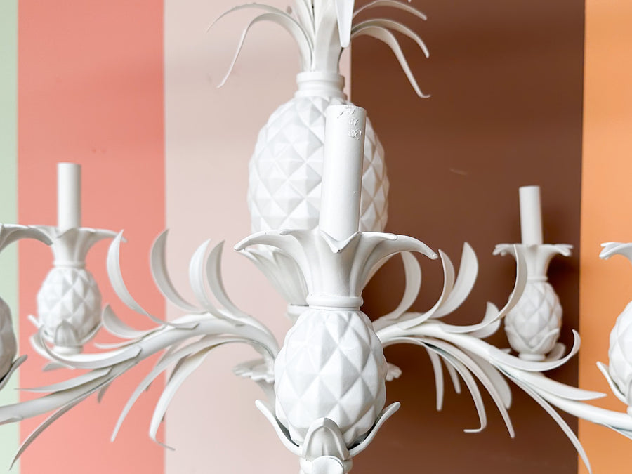 Newly Painted Tole Pineapple Chandelier