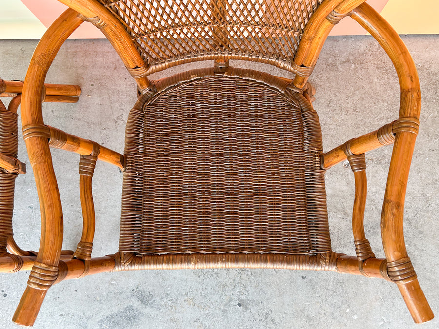 Pair of Island Chic Rattan Chairs