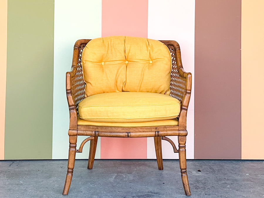Faux Bamboo and Cane Armchair