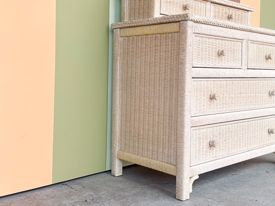 Henry Link Wicker Chest with Mirror