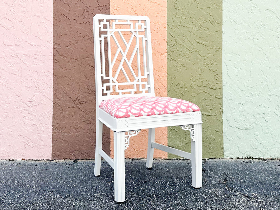 Set of Six Fretwork Dining Chairs