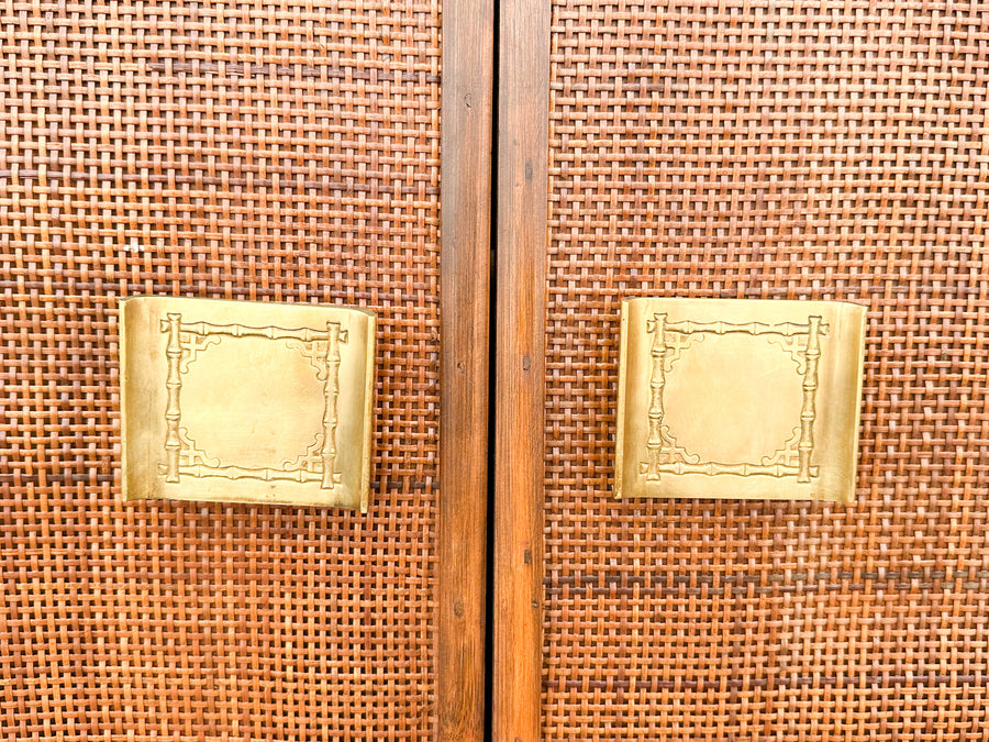 Cute Coastal Cane and Rattan Cabinet