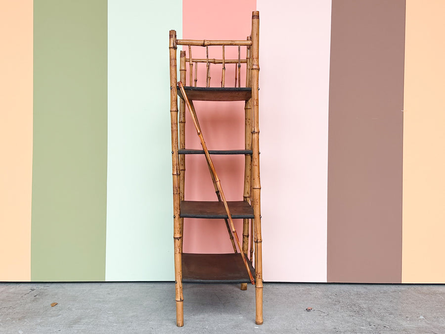 Petite Tortoiseshell Rattan Etagere