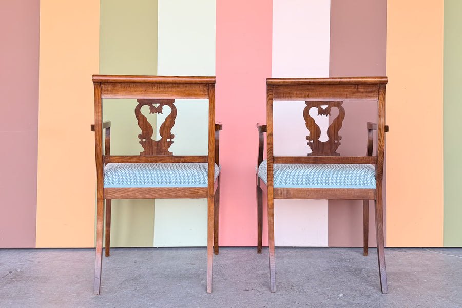 Pair of Handsome Koi Fish Arm Chairs