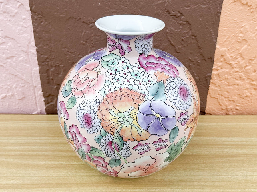 Colorful Floral Vase and Bowl