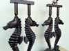 Pair of Metal and Resin Seahorse Lamps