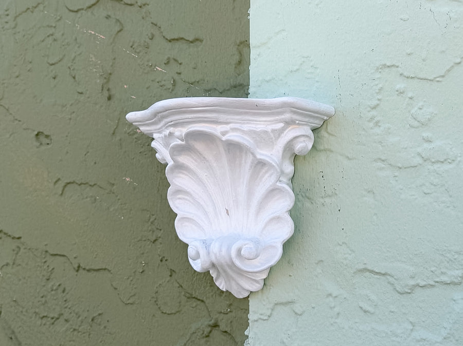 Pair of Petite Plaster Shell Wall Shelves