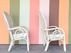 Pair of Whimsical Balloon Back Rattan Chairs