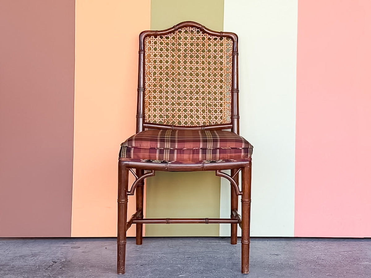 Handsome Cane Faux Bamboo Side Chair