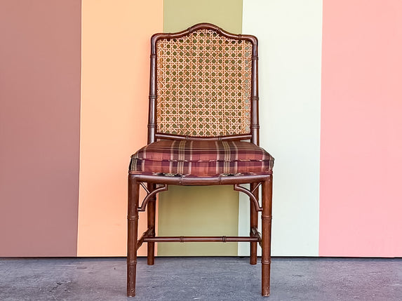 Handsome Cane Faux Bamboo Side Chair