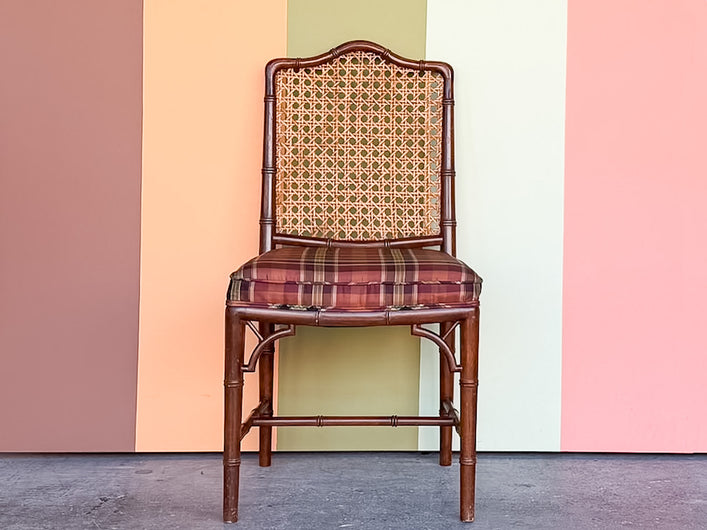 Handsome Cane Faux Bamboo Side Chair