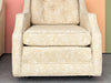 Pair of Butter Yellow Upholstered Chairs on Castors