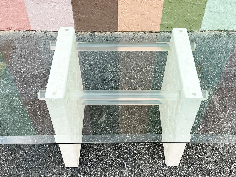 Lucite and Stone Dining Table
