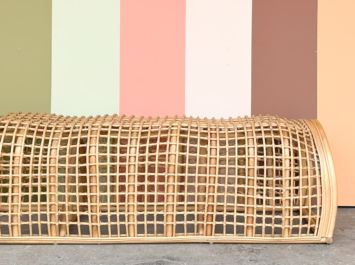 Sculptural Rattan Alligator Bench