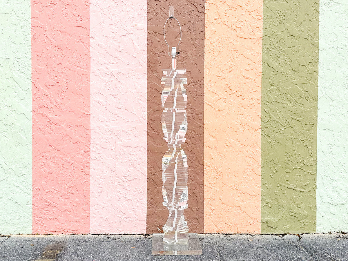 Lucite Stacked Block Floor Lamp