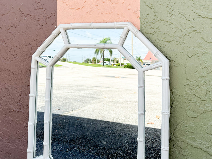 Faux Bamboo Octagon Mirror