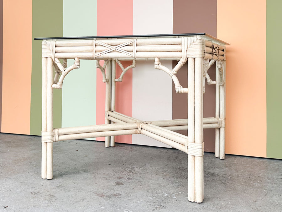 Fretwork Rattan Game Table