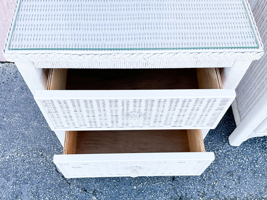 Pair of Henry Link Wicker Nightstands