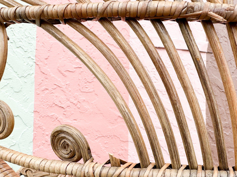 Natural Rattan Fiddlehead Peacock Chair