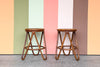 Pair of Rattan and Cane Counter Stools