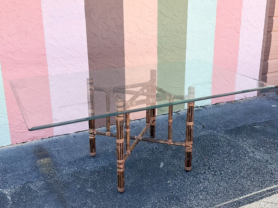 McGuire Style Rattan Dining Table