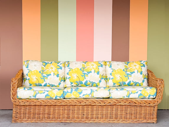 The Wicker Works Braided Rattan Sofa