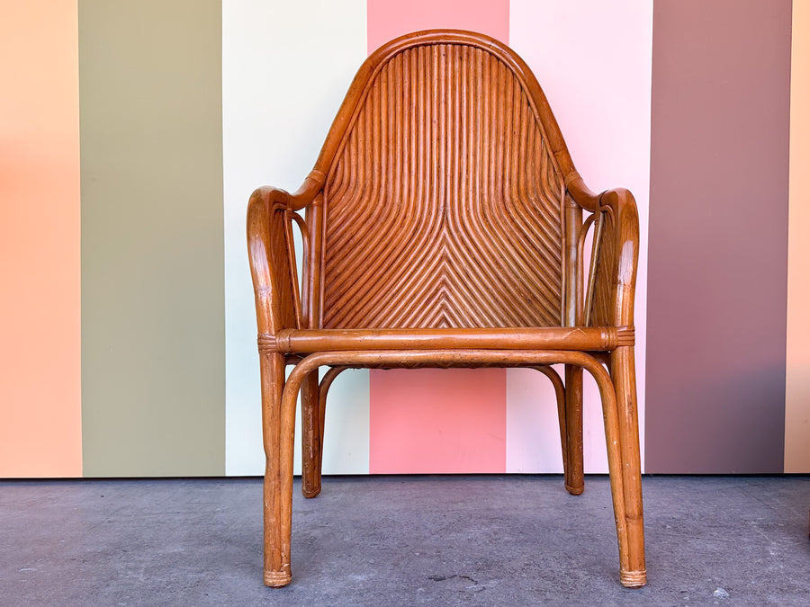 Old Florida Rattan Chair and Ottoman