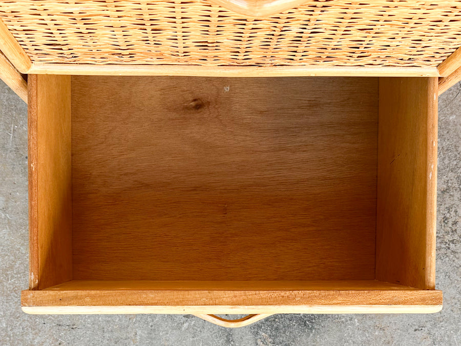 Island Style Rattan Wrapped Nightstand
