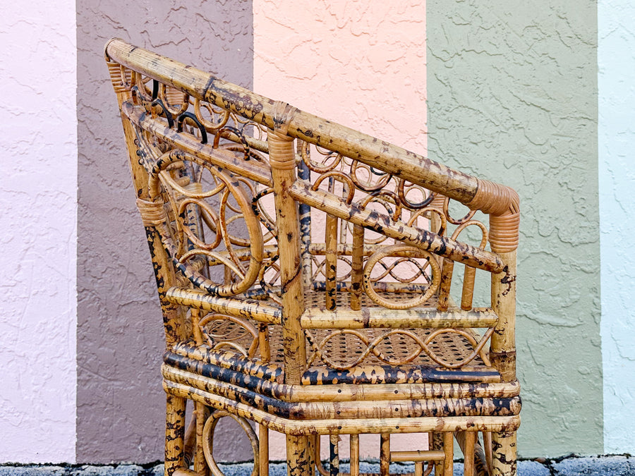 Fab Tortoiseshell Rattan Barrel Chair