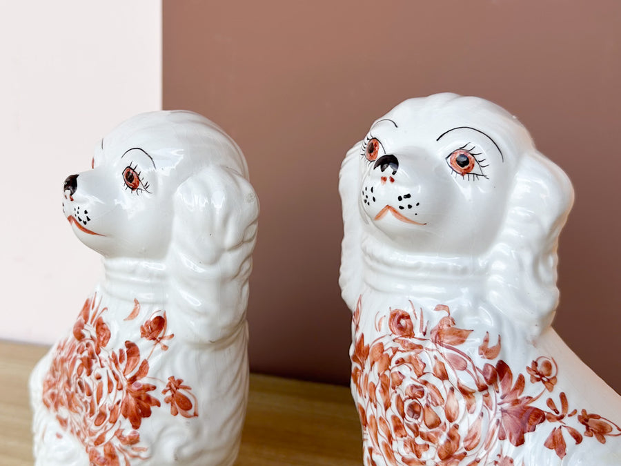 Italian Floral Staffordshire Dogs