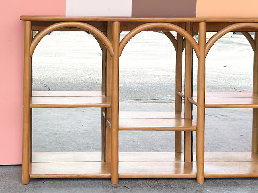 Mirrored Rattan Shelf